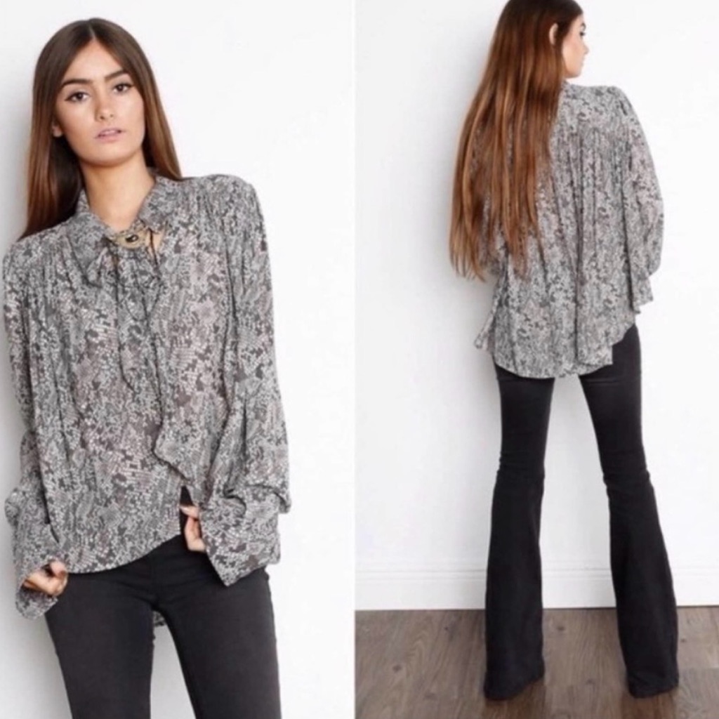 Free People Snake Skin Blouse